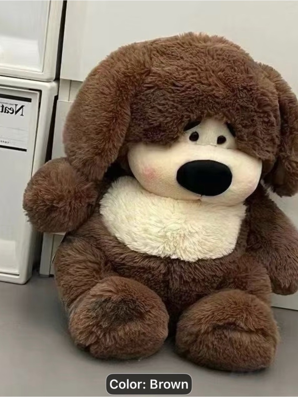 Plush Brown Dog Stuffed Animal - Soft Cuddly Pet Toy